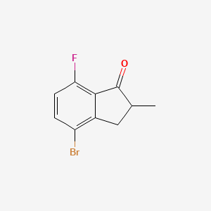 molecular formula C10H8BrFO B8785451 4-Bromo-7-fluoro-2-methyl-2,3-dihydro-1H-inden-1-one 