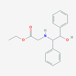 molecular formula C18H21NO3 B8785558 Ethyl 2-(((1R,2S)-2-hydroxy-1,2-diphenylethyl)amino)acetate 