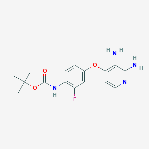 molecular formula C16H19FN4O3 B8785639 tert-Butyl (4-((2,3-diaminopyridin-4-yl)oxy)-2-fluorophenyl)carbamate 