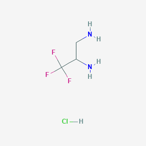molecular formula C3H8ClF3N2 B8785644 3,3,3-Trifluoropropane-1,2-diamine hydrochloride 