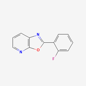 molecular formula C12H7FN2O B8785679 Oxazolo(5,4-b)pyridine, 2-(2-fluorophenyl)- CAS No. 52333-94-5
