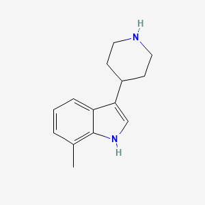 molecular formula C14H18N2 B8785842 1H-Indole, 7-methyl-3-(4-piperidinyl)- CAS No. 185255-81-6