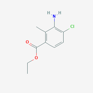 molecular formula C10H12ClNO2 B8785884 Ethyl 3-amino-4-chloro-2-methylbenzoate 