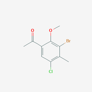 molecular formula C10H10BrClO2 B8785885 1-(3-Bromo-5-chloro-2-methoxy-4-methylphenyl)ethanone 