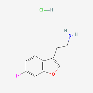 molecular formula C10H11ClINO B8786002 2-(6-Iodobenzofuran-3-yl)ethanamine hydrochloride CAS No. 1315688-28-8