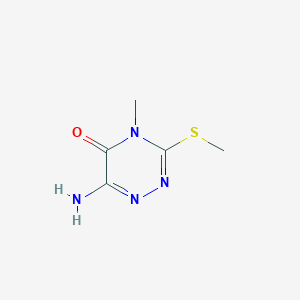 molecular formula C5H8N4OS B8786004 6-amino-4-methyl-3-methylsulfanyl-1,2,4-triazin-5-one CAS No. 89730-72-3
