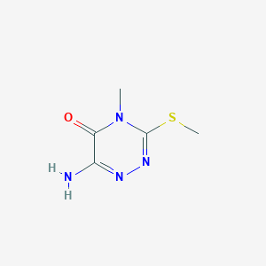 molecular formula C5H8N4OS B8786004 6-Amino-4-methyl-3-(methylsulfanyl)-1,2,4-triazin-5(4H)-one CAS No. 89730-72-3