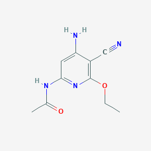 molecular formula C10H12N4O2 B8786133 Acetamide, N-(4-amino-5-cyano-6-ethoxy-2-pyridinyl)- 