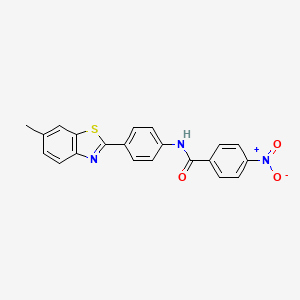 molecular formula C21H15N3O3S B8786157 N-[4-(6-methyl-1,3-benzothiazol-2-yl)phenyl]-4-nitrobenzamide 