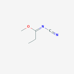 molecular formula C5H8N2O B8786176 Methyl N-cyanopropionimidate 