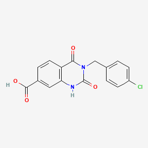 molecular formula C16H11ClN2O4 B8786181 3-(4-Chlorobenzyl)-2,4-dioxo-1,2,3,4-tetrahydroquinazoline-7-carboxylic acid 