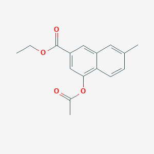 molecular formula C16H16O4 B8786182 2-Naphthalenecarboxylic acid, 4-(acetyloxy)-7-methyl-, ethyl ester 