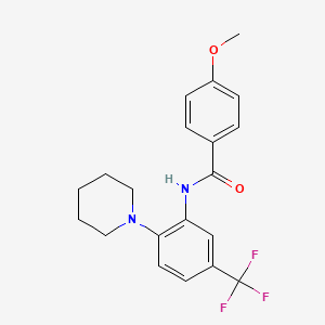 molecular formula C20H21F3N2O2 B8786191 4-methoxy-N-[2-piperidin-1-yl-5-(trifluoromethyl)phenyl]benzamide 