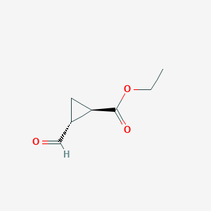 molecular formula C7H10O3 B8786400 ethyl (1R,2R)-2-formylcyclopropane-1-carboxylate CAS No. 13949-93-4