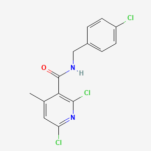 2,6-dichloro-N-[(4-chlorophenyl)methyl]-4-methylpyridine-3-carboxamide