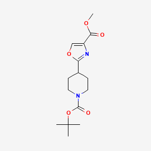 molecular formula C15H22N2O5 B8786512 Methyl 2-(1-(tert-butoxycarbonyl)piperidin-4-yl)oxazole-4-carboxylate 