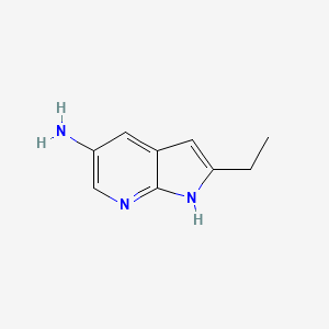 molecular formula C9H11N3 B8786621 1H-Pyrrolo[2,3-b]pyridin-5-amine, 2-ethyl- 