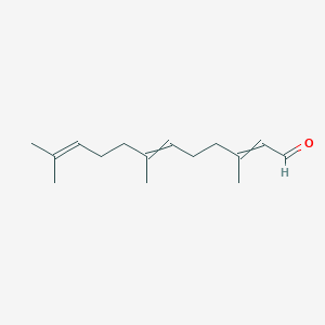 molecular formula C15H24O B8786764 2,6,10-Trimethyl-2,6,10-dodecatrien-12-al 