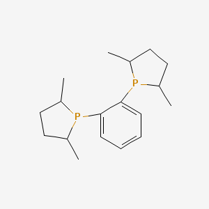 molecular formula C18H28P2 B8786768 Phospholane, 1,1'-(1,2-phenylene)bis[2,5-dimethyl-,[2R-[1(2'R*,5'R*),2a,5b]]- 