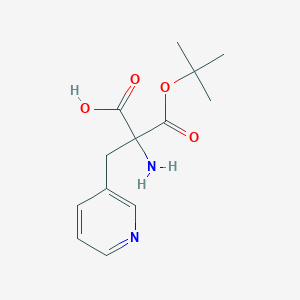 molecular formula C13H18N2O4 B008787 3-(2-Amino-3-tert-butoxy-2-carboxy-3-oxopropyl)pyridine CAS No. 105454-25-9