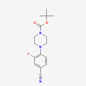 molecular formula C16H20FN3O2 B8787228 Tert-butyl 4-(4-cyano-2-fluorophenyl)piperazine-1-carboxylate CAS No. 929884-77-5