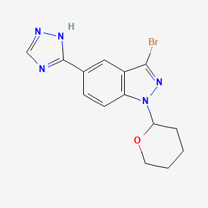 3-Bromo-1-(tetrahydro-2H-pyran-2-yl)-5-(1H-1,2,4-triazol-3-yl)-1H-indazole