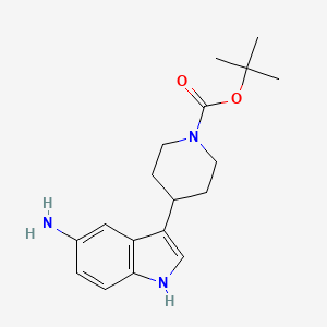 molecular formula C18H25N3O2 B8787791 tert-butyl 4-(5-amino-1H-indol-3-yl)piperidine-1-carboxylate 