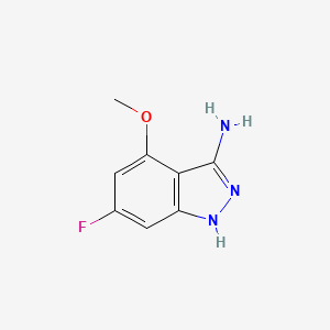 molecular formula C8H8FN3O B8787842 6-Fluoro-4-methoxy-1H-indazol-3-amine CAS No. 1240518-42-6