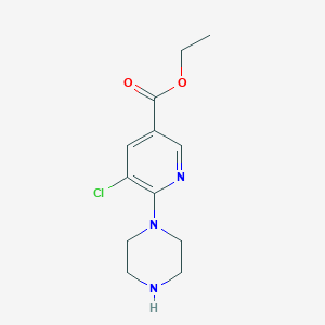 molecular formula C12H16ClN3O2 B8787862 Ethyl 5-chloro-6-(piperazin-1-YL)nicotinate CAS No. 401566-70-9