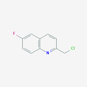 molecular formula C10H7ClFN B8787889 2-(Chloromethyl)-6-fluoro-quinoline CAS No. 124050-15-3