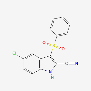 5-chloro-3-(phenylsulfonyl)-1H-Indole-2-carbonitrile