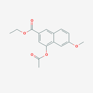 2-Naphthalenecarboxylic acid, 4-(acetyloxy)-6-methoxy-, ethyl ester