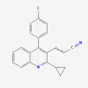 molecular formula C21H15FN2 B8788036 (E)-3-(2-Cyclopropyl-4-(4-fluorophenyl)quinolin-3-yl)acrylonitrile 