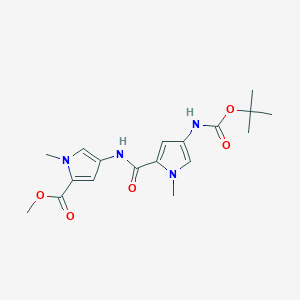 molecular formula C18H24N4O5 B8788276 methyl 4-(4-(tert-butoxycarbonylamino)-1-methyl-1H-pyrrole-2-carboxamido)-1-methyl-1H-pyrrole-2-carboxylate 