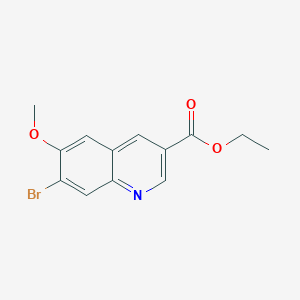 molecular formula C13H12BrNO3 B8788308 Ethyl 7-bromo-6-methoxyquinoline-3-carboxylate 