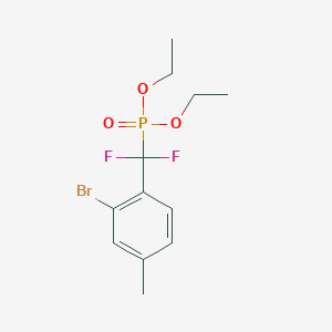 molecular formula C12H16BrF2O3P B8789571 [(2-Bromo-4-methyl-phenyl)-difluoro-methyl]-phosphonic acid diethyl ester CAS No. 863977-42-8