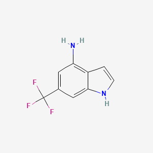 molecular formula C9H7F3N2 B8789576 6-(trifluoromethyl)-1H-indol-4-amine CAS No. 955978-79-7