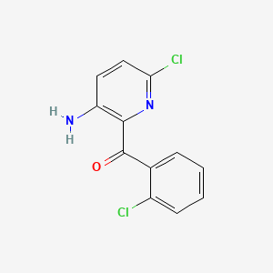 molecular formula C12H8Cl2N2O B8789582 (3-Amino-6-chloro-2-pyridyl) (2-chlorophenyl) ketone CAS No. 42785-22-8