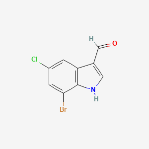 molecular formula C9H5BrClNO B8789594 7-bromo-5-chloro-1H-indole-3-carbaldehyde 