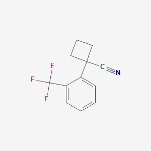 molecular formula C12H10F3N B8789661 1-[2-(Trifluoromethyl)phenyl]cyclobutanecarbonitrile 