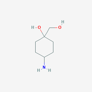 molecular formula C7H15NO2 B8789683 trans-4-Amino-1-(hydroxymethyl)cyclohexanol 