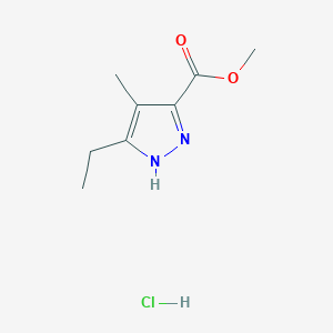 molecular formula C8H13ClN2O2 B8789719 Methyl 5-ethyl-4-methyl-1H-pyrazole-3-carboxylate hydrochloride 