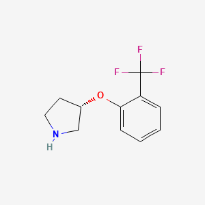 molecular formula C11H12F3NO B8789731 Pyrrolidine,3-[2-(trifluoromethyl)phenoxy]-,(3S)- CAS No. 960491-87-6