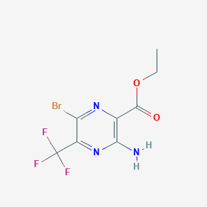 molecular formula C8H7BrF3N3O2 B8790127 Ethyl 3-amino-6-bromo-5-(trifluoromethyl)pyrazine-2-carboxylate 