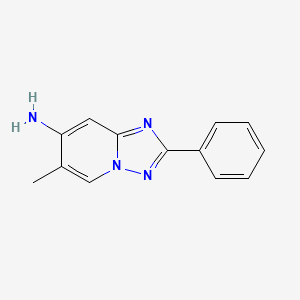 molecular formula C13H12N4 B8790143 6-Methyl-2-phenyl-[1,2,4]triazolo[1,5-A]pyridin-7-amine CAS No. 1380331-26-9