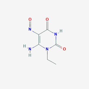 molecular formula C6H8N4O3 B8790176 6-Amino-1-ethyl-5-nitroso-1,3-dihydropyrimidine-2,4-dione CAS No. 80798-51-2