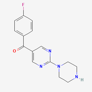 molecular formula C15H15FN4O B8790941 (4-Fluorophenyl)(2-(piperazin-1-yl)pyrimidin-5-yl)methanone 