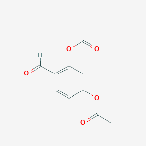 molecular formula C11H10O5 B8791009 3-(Acetyloxy)-4-formylphenyl acetate 