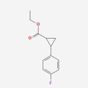 molecular formula C12H13FO2 B8791200 trans-2-(4-Fluoro-phenyl)-cyclopropanecarboxylic acid ethyl ester 