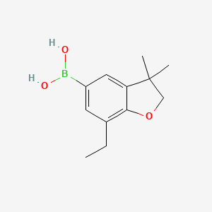molecular formula C12H17BO3 B8791410 (7-Ethyl-3,3-dimethyl-2,3-dihydrobenzofuran-5-yl)boronic acid 